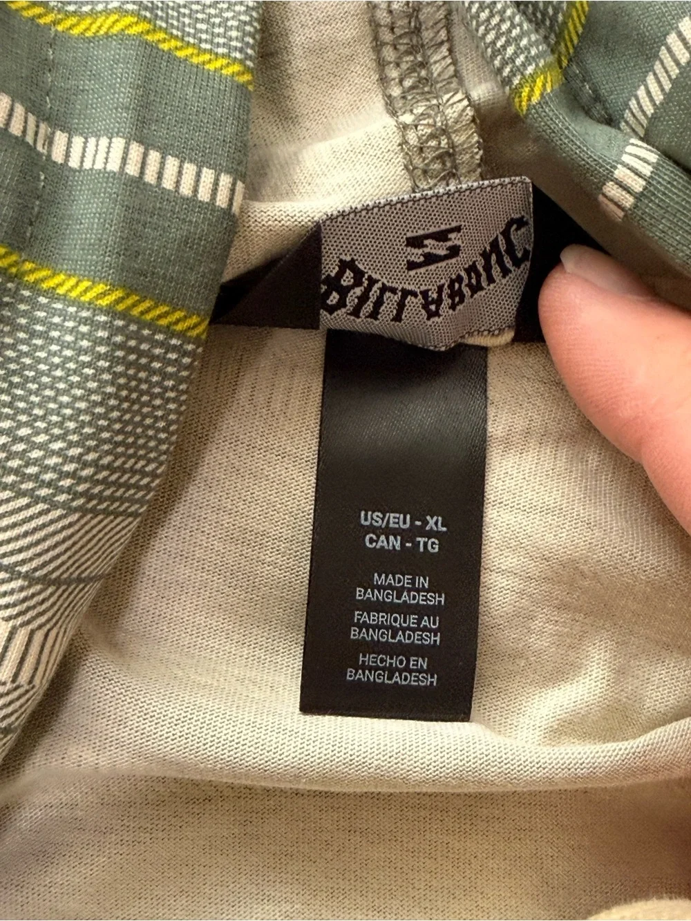 Billabong Olive Green & Yellow Striped Hooded Pullover NWT